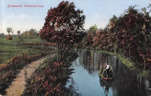 Ansichtskarte Wotschofskaweg /Spreewald, Lastenkahn -796696