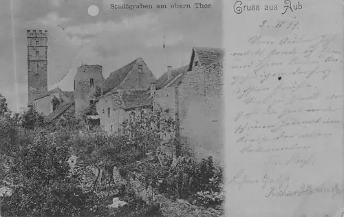 ROTTENDORF Stadtgraben am obern Thor Gruss aus Aub -796828