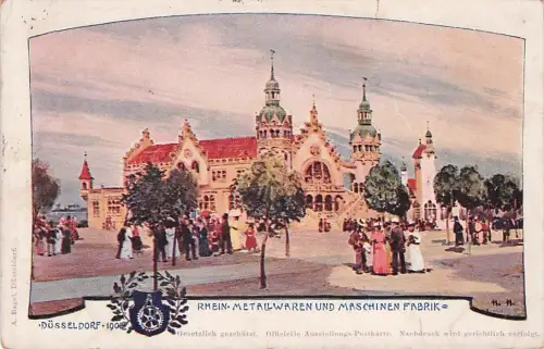 Duesseldorf Metallwaren- u. Maschinen Fabrik Wappen sign. H.H. -796908