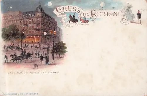 Lithographie Berlin, Café Bauer unter den Linden -796886