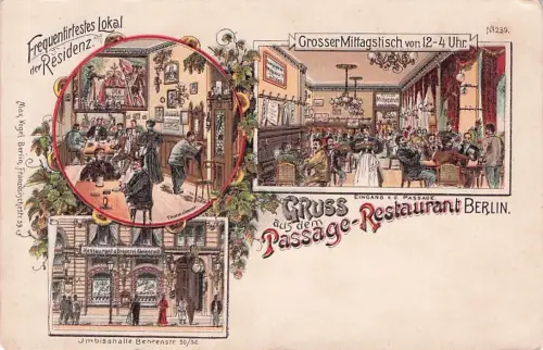 Lithographie Berlin, Passage-Restaurant, Imbisshalle Behrenstraße -796906