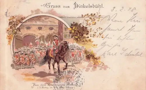 Bayern 1898 Privatganzsache Gruß aus Dinkelsbühl Festzug gelaufen -796792