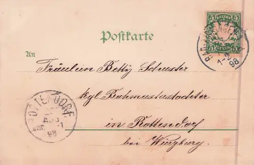 Lithographie Bad Kissingen, Sommerabend -796802