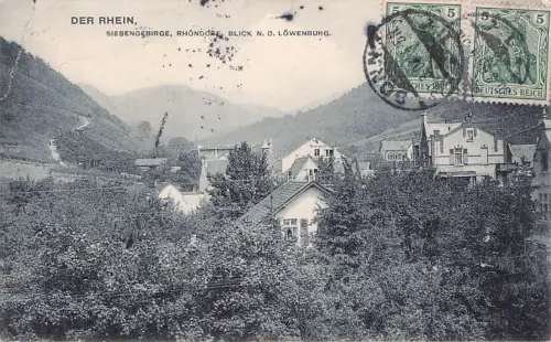 DER RHEIN, SIEBENGEBIRGE, RHONDORE BLICK N. D. LÖWENBURG. -796934