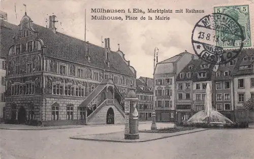AK Mülhausen i. E., Chem. Wäscherei am Rathaus -796956