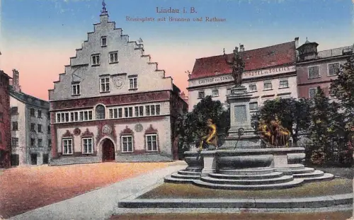 Lindau i.B. Reichsplatz Brunnen Rathaus -796980