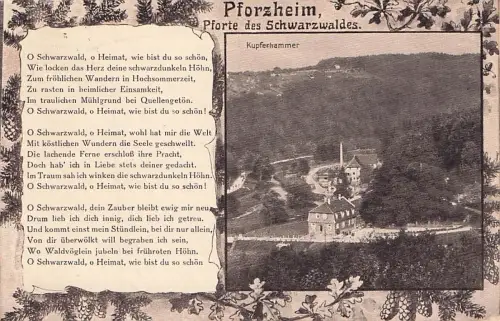 Pforzheim Kupferhammer und Schwarzwaldgedicht Kat. Pforzheim -797018