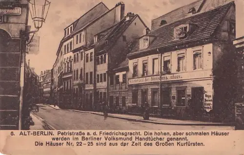 Berlin Alt Berlin Petristrasse Friedrichsgracht Handtuecher Zeit Grosser Kurfuerst Kat. Berlin -796996