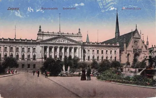 AK Leipzig, Augustusplatz mit Universität und Mendebrunnen -797032