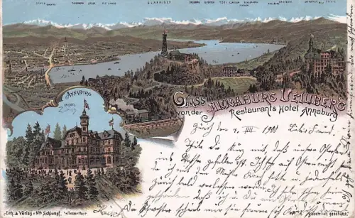 Baden AG Hotel Restaurant Annaburg mit Blick auf Zuerich und die Alpen Kat. Baden -797100