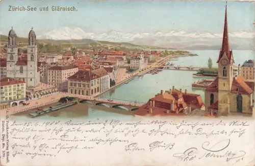 AK / Ansichtskarte Zuerich_ZH Panorama mit Grossmuenster und Fraukirche -797096