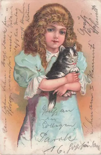 Kind mit Katze -797142