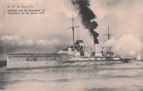 Ak Deutsches Kriegsschiff, SMS Seydlitz, Großer Kreuzer, Seegefecht 1915Marine Schiffspost -797232