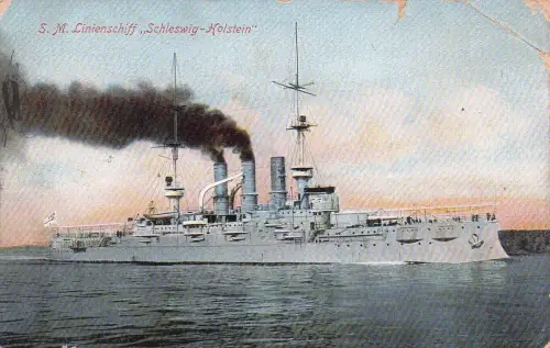 S. M. Linienschiff Schleswig-Holstein in Fahrt -797222