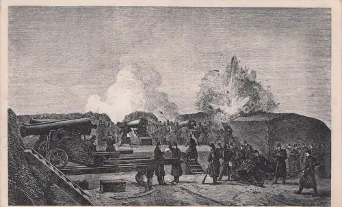 I en Skandse ved Dybbøl. In einer Schanze bei Düppel. Marine Schiffspost -797206