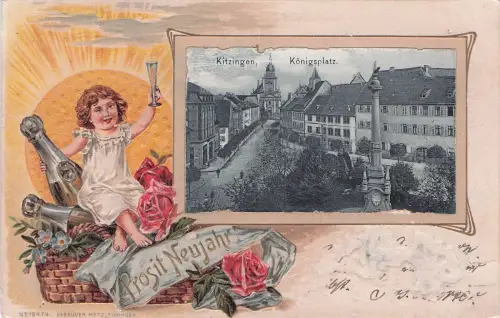 Kitzingen, Königsplatz. prosit Neujahr -797268