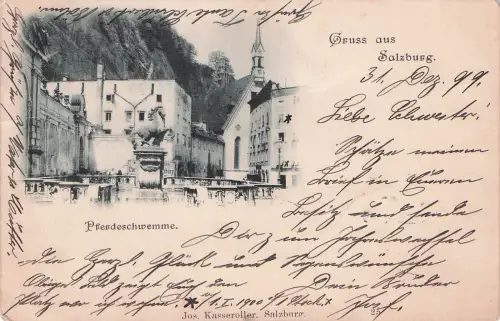 Ak Salzburg in Österreich, Pferdeschwemme -797292