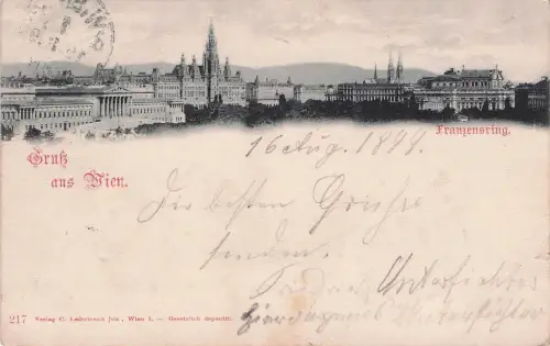 AK Wien, Franzensring mit Kirche -797298