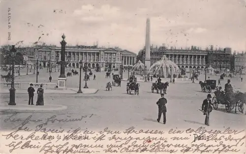 PARIS FRANKREICH ~ PLACE de la CONCORD ~ Basrelief-FOTOPOSTKARTE aus dem 20. Jahrhundert -797344