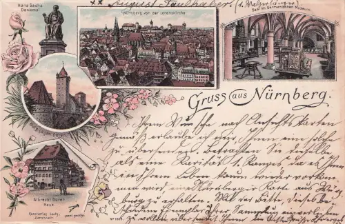 Lithographie Nürnberg, Albrecht Dürer Haus, Saal im Germanischen Museum -797398