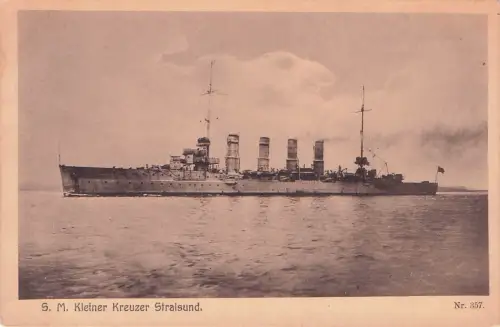Ak Deutsches Kriegsschiff, SMS Stralsund, Kaiserliche Marine -797382