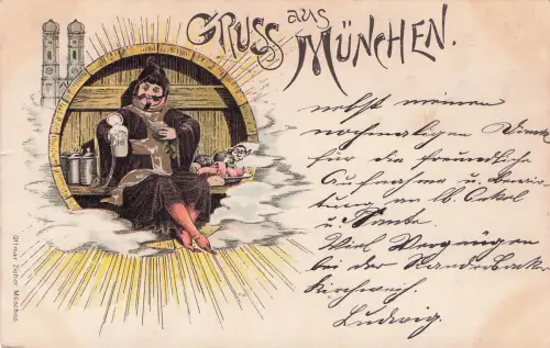 Muenchen Gruss aus - 1899 AK Muenchner Kindl -797396