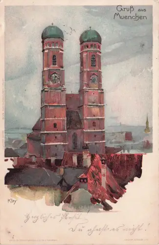 Künstler Litho Kley, Heinrich, München Bayern, Frauenkirche -797416