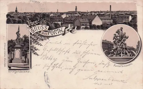 Fuerth Bayern Fuerth Bayern Krieger Denkmal Kunstbrunnen x Fuerth -797384