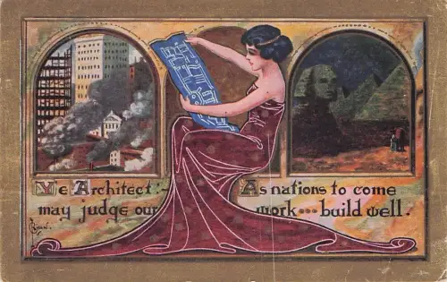 Der Architekt Jugendstil C Ryan Pretty Lady Ägypten A563 Postkarte 1914 -794586