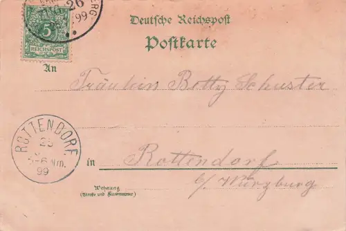 Lithographie Bockenheim / Frankfurt, Husaren-Caserne, Warte, Ortsansicht mit Bahnhof -797522