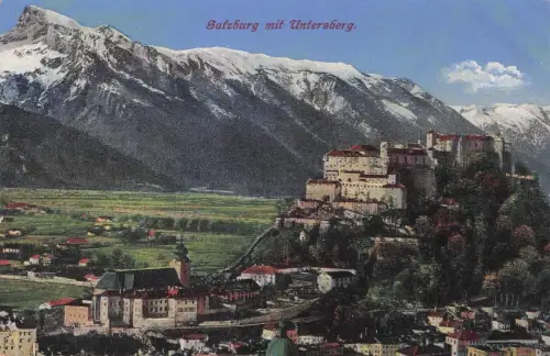 Künstler Ak Salzburg in Österreich, Panorama gegen den Untersberg -797476