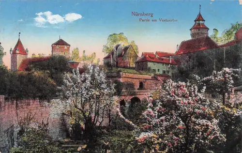 Ansichtskarte Nürnberg Vestnertor - Baumblüte 1913 -797496