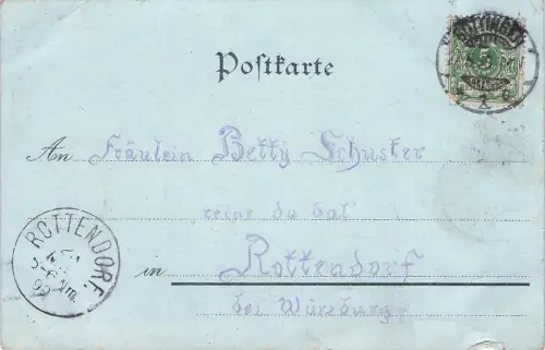 MONDSCHEINLITHO GRUSS AUS GÖTTINGEN HAUS + HARDENBERG 3 BILD UM 1900 -797536