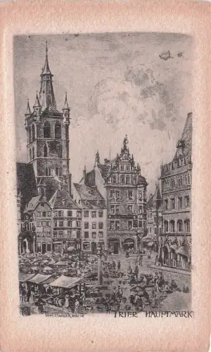 Künstler-AK Trier, Hauptmarkt -797518