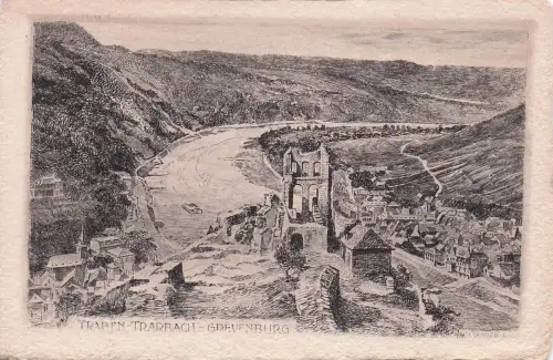 Ansicht der Stadt Traben-Trarbach an der Mosel. -797508