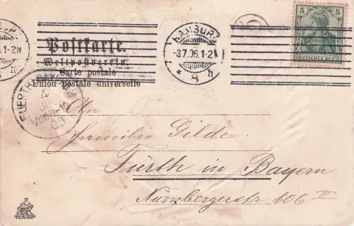 Passepartout-Lithographie Hamburg-St.Pauli, Helgoländer Weg und Seewarte -797696