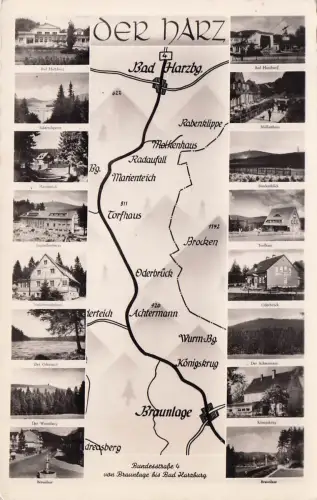 Der Harz. Multi-View. Bundesstraße von Braunlage bis Bad Harzburg. Frik -797610