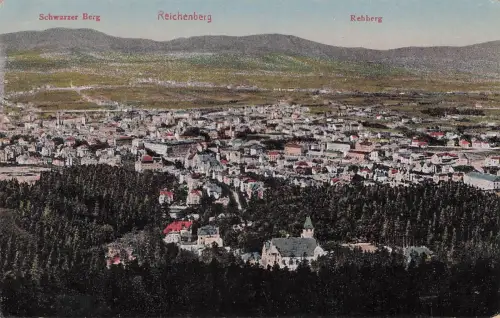 Ak Liberec Reichenberg in Böhmen, Panorama, Jeschken -797540