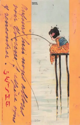 KIRCHNER, KÜNSTLERUNTERSCHRIFT, GEISHA, JUGENDSTIL -797826