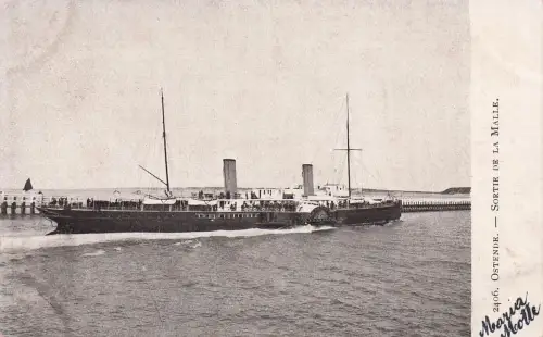 CARTE POSTALE / BELGIQUE OSTENDE SORTIE DE LA MALLE -797638