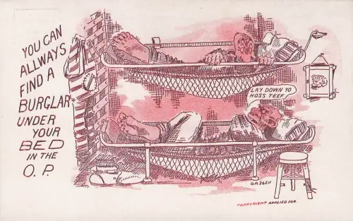 Gauner: Im OP-Gefängnis finden Sie immer einen Einbrecher unter Ihrem Bett. Postkarte -797742