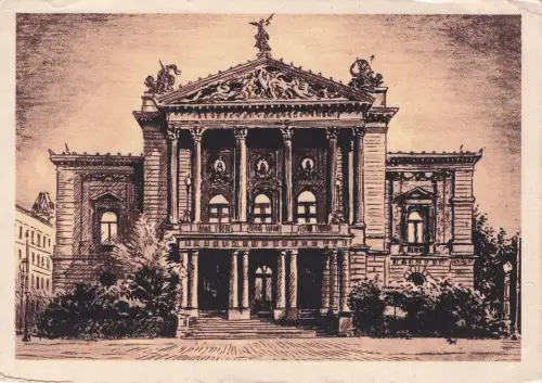 AK / Ansichtskarte Prag_Prahy_Prague Neues Deutsches Theater Entwurf Prag_Prahy_Prague -797784