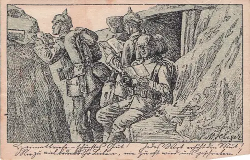 1915 Künstlerkarte sign. Seliger Deutsche -797798