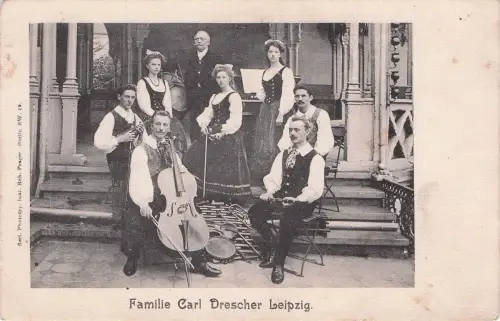 Musikanten Familie Carl Drescher Leipzig Cello Floete Trompete Kat. Musik -797848