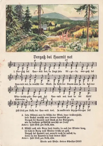 AK Lied Vergass dei Haamit net, Bergige Landschaft im Sommer -797886