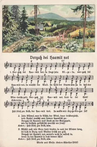 AK Lied Vergass dei Haamit net, Bergige Landschaft im Sommer -797882