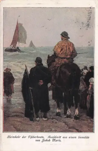 Heimkehr der Fischerboote. Ausschnitt aus einem Gemälde von Jakob Maris. -797872