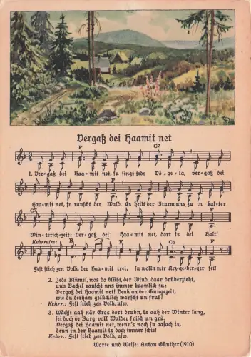 AK Lied Vergass dei Haamit net, Bergige Landschaft im Sommer -797888