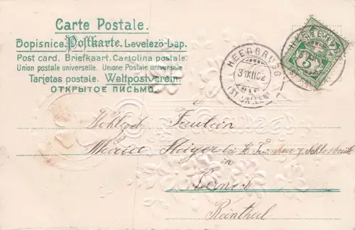 Seiden-Aplikation Kleeblatt Blumen Neujahr -797924