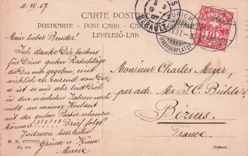 oyeuses Paques - Mutter und Kind tanzen AK M. Munk Wien 1908 -797914